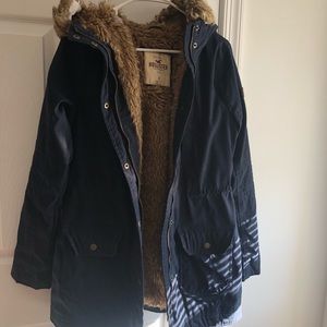 Hollister faux fur lined parka
